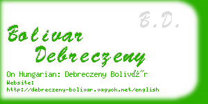 bolivar debreczeny business card